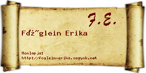 Föglein Erika névjegykártya